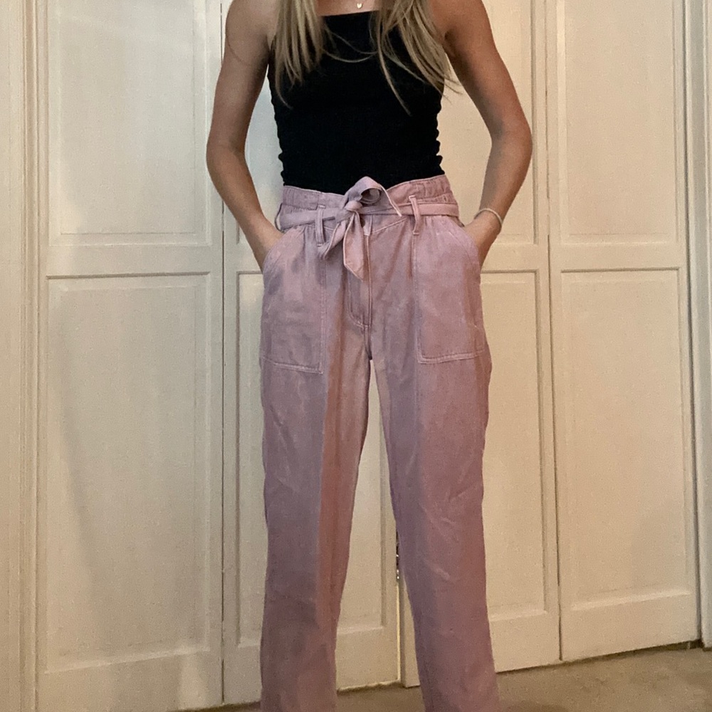 Pink Paper Bag Pants